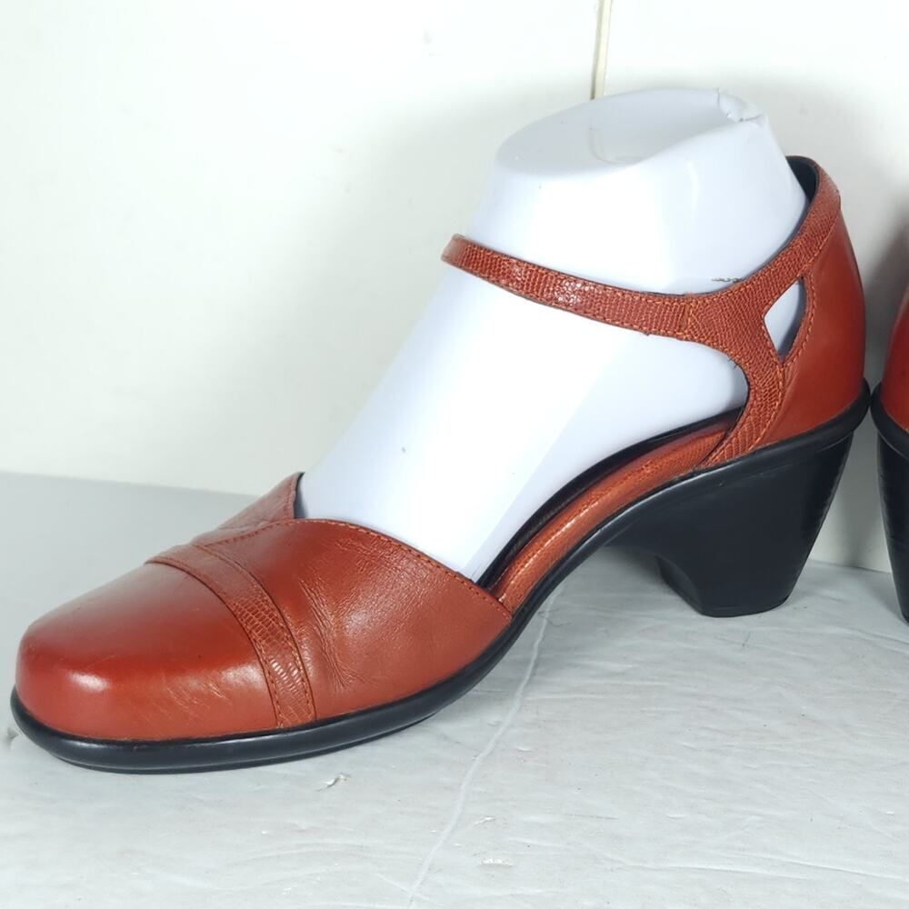 Dansko Women's Roxy US6,5 EU37 Red Leather Ankle Strap Mary Jane Shoes - Picture 7 of 16